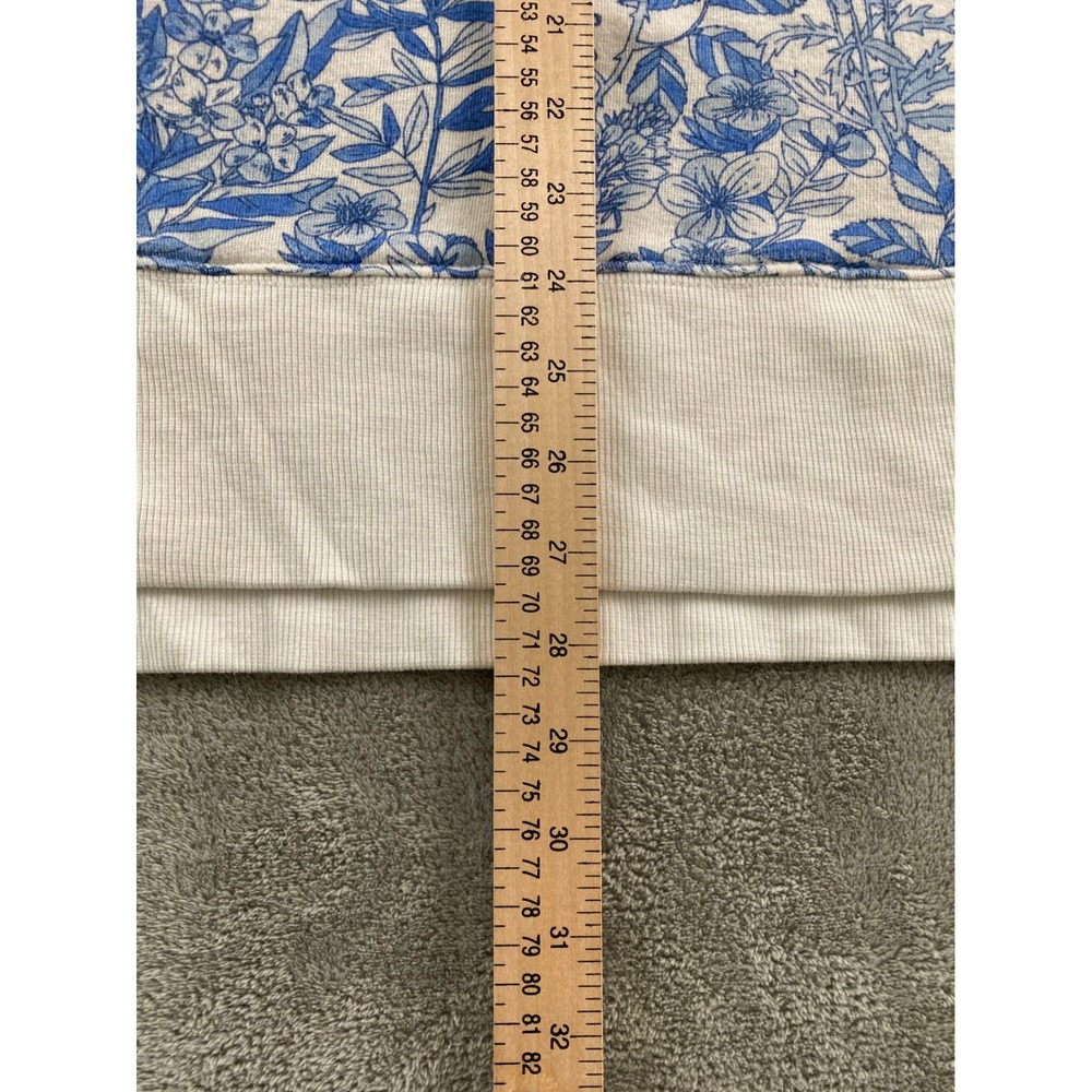 Crown & Ivy Womens Blue Floral Pullover Sweatshirt Fleece Lined Size M White - Picture 6 of 8